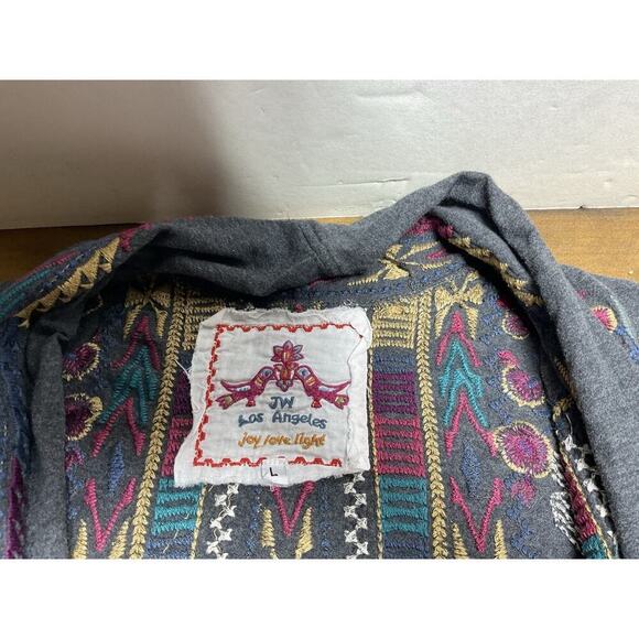 Johnny Was Sweater Womens L Duster Open Embroidered Cardigan Floral Southwestern - Picture 7 of 10